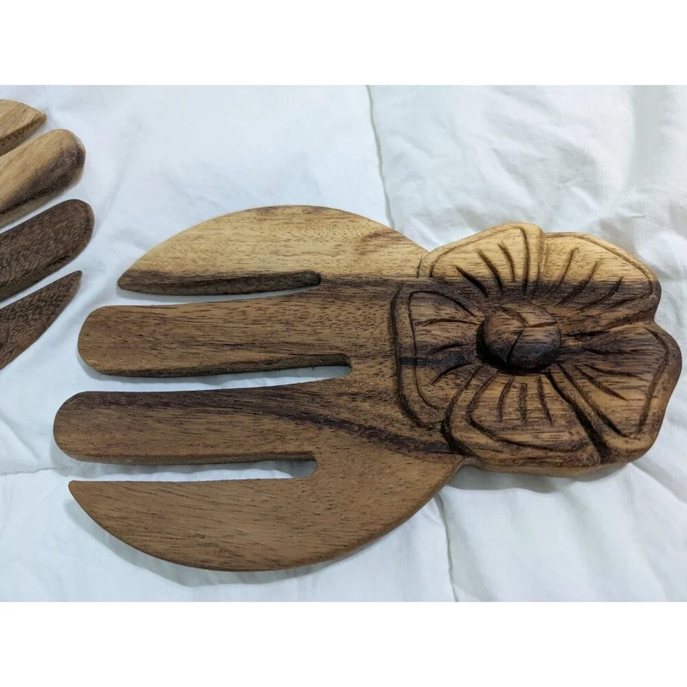 Wooden Salad Serving Hands 9